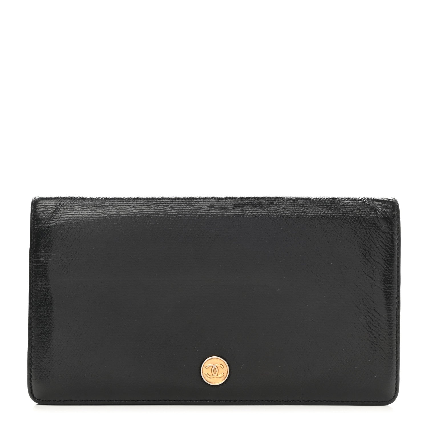 Chanel Grained Calfskin CC Button Yen Wallet Black 1 of 9