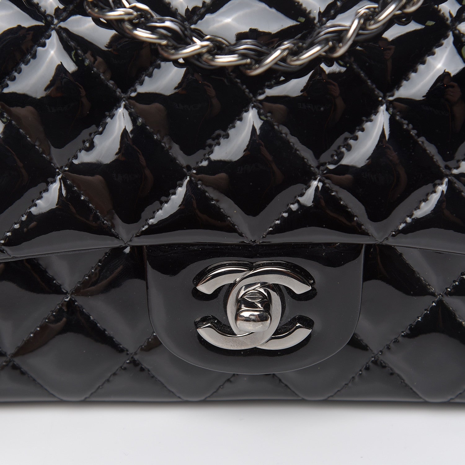 Chanel Patent Calfskin Quilted Mini Rectangular Flap Black 8 of 12