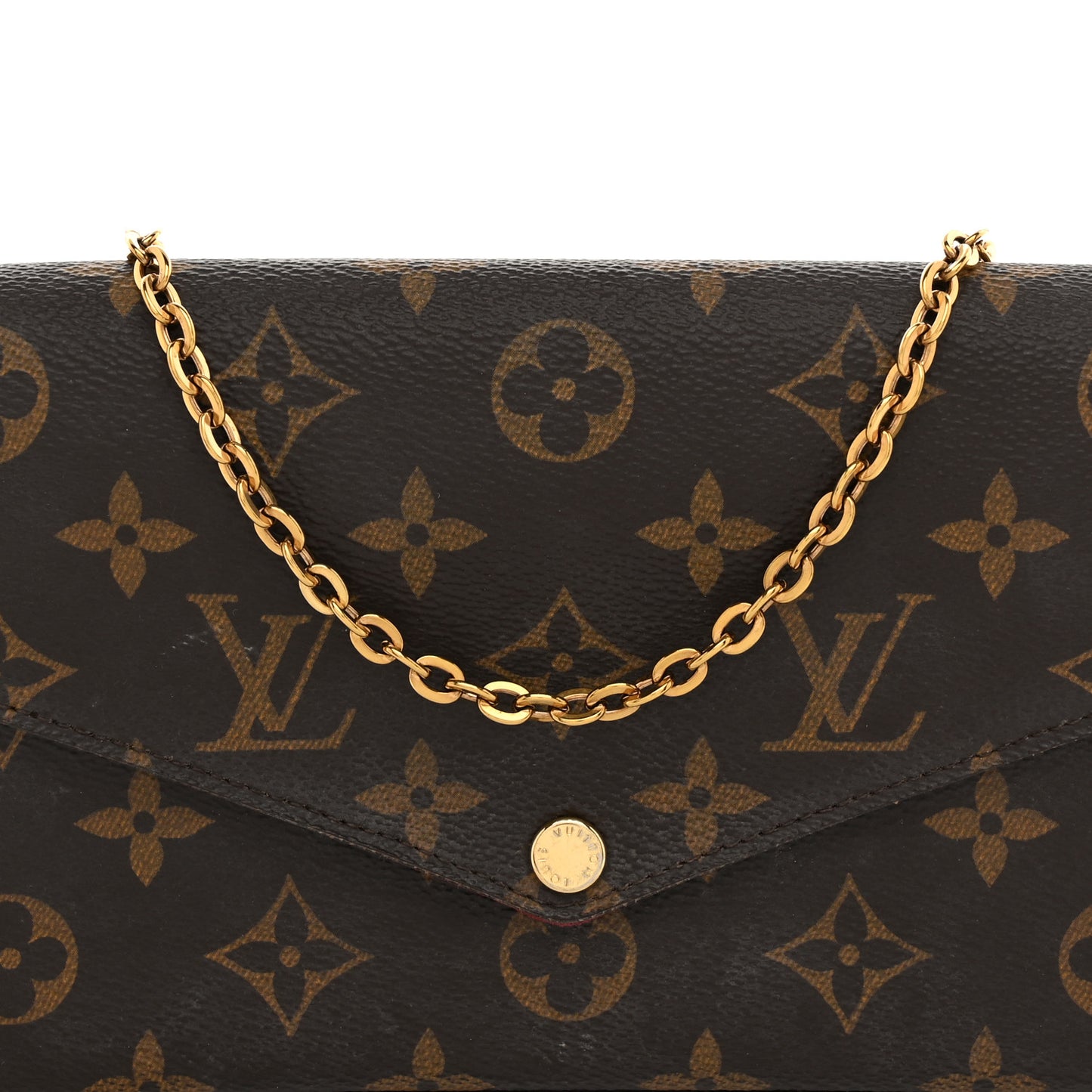 Monogram Pochette Felicie Chain Wallet Fuchsia