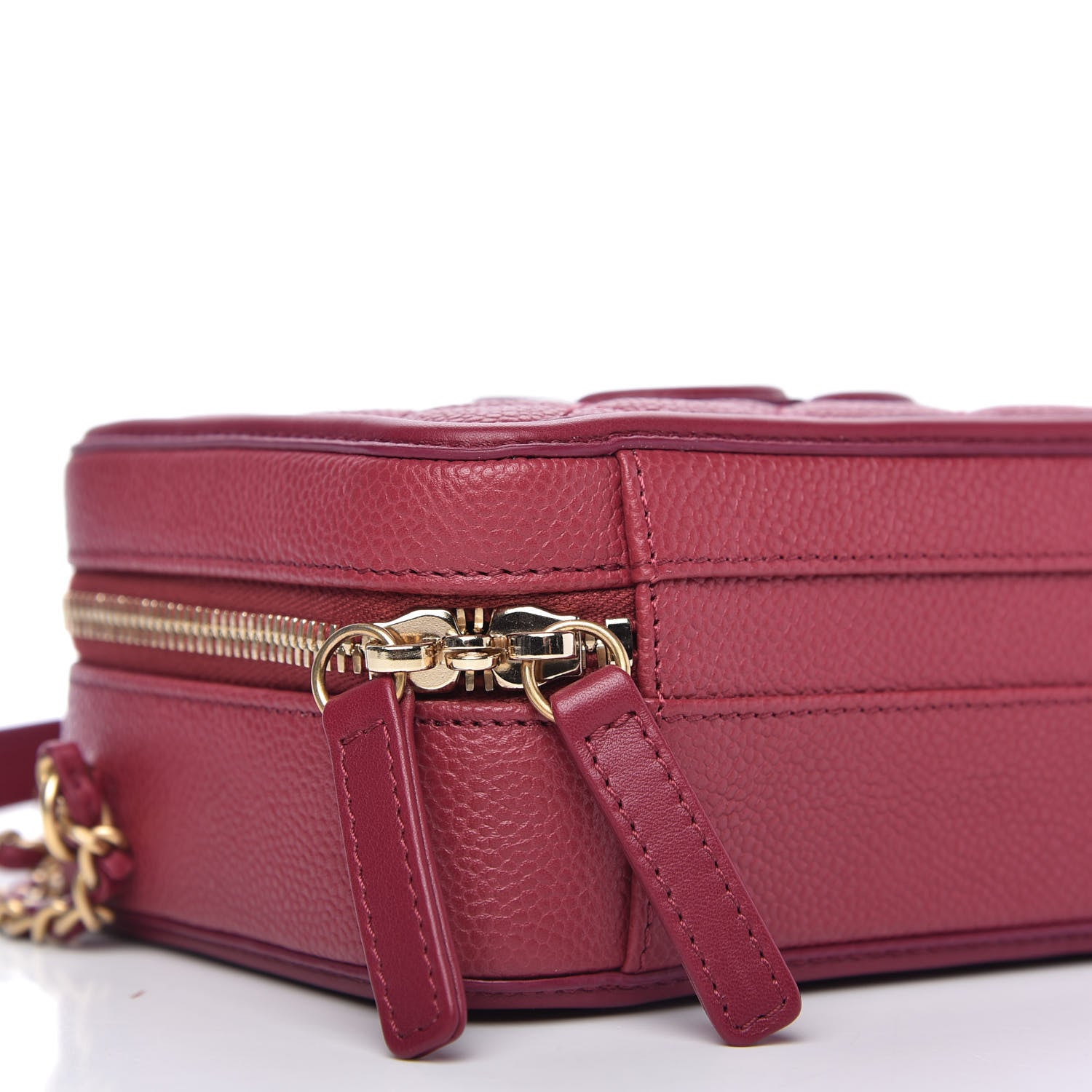 Chanel Caviar Quilted Small CC Filigree Vanity Case Burgundy 6 of 11