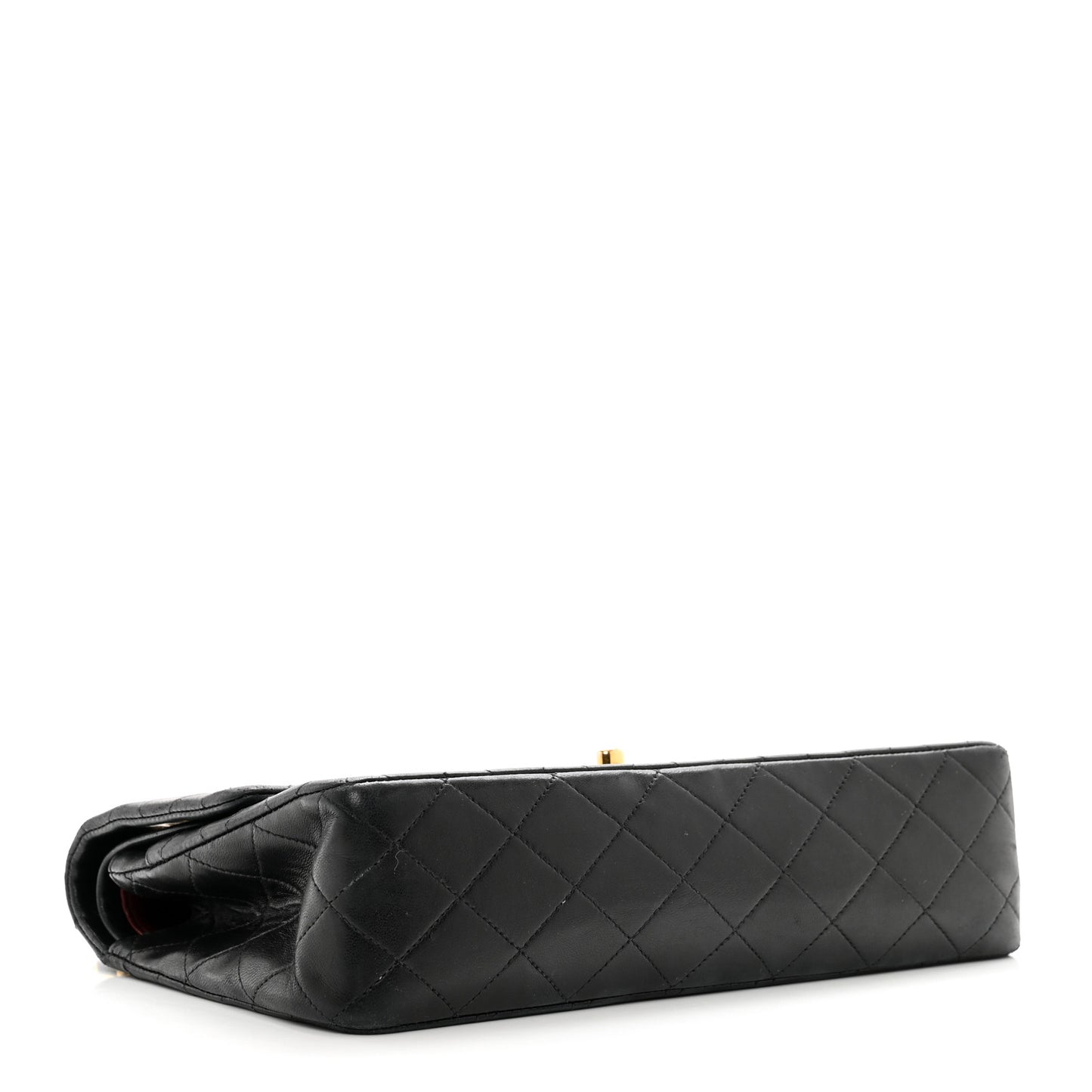 Lambskin Quilted Medium Double Flap Black