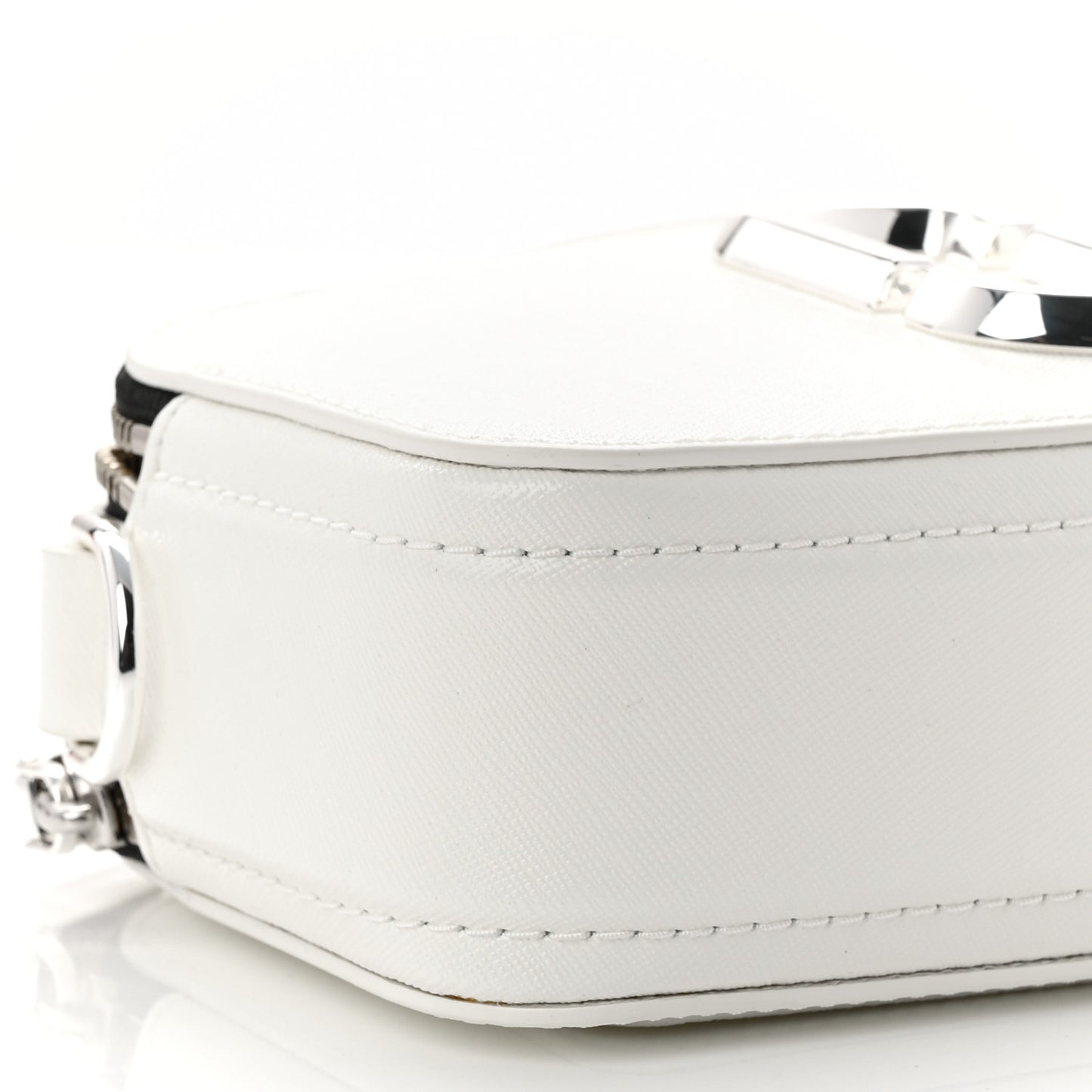 Saffiano Small Snapshot Camera Bag White