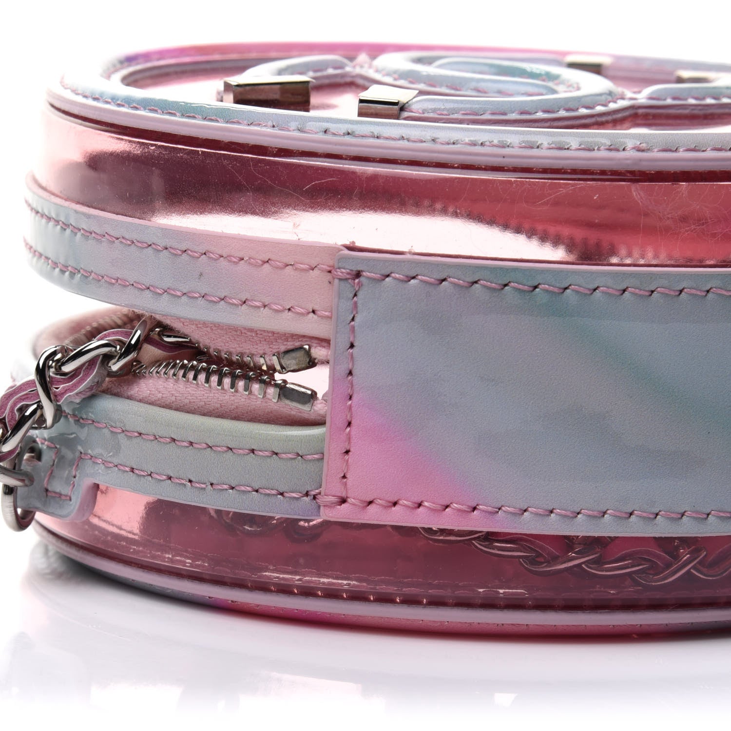 Chanel PVC Lambskin Filigree Round Clutch With Chain Pink 8 of 10
