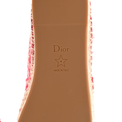 Christian Dior Embroidered Toile De Jouy Granville Espadrille 39.5 Raspberry 8 of 9