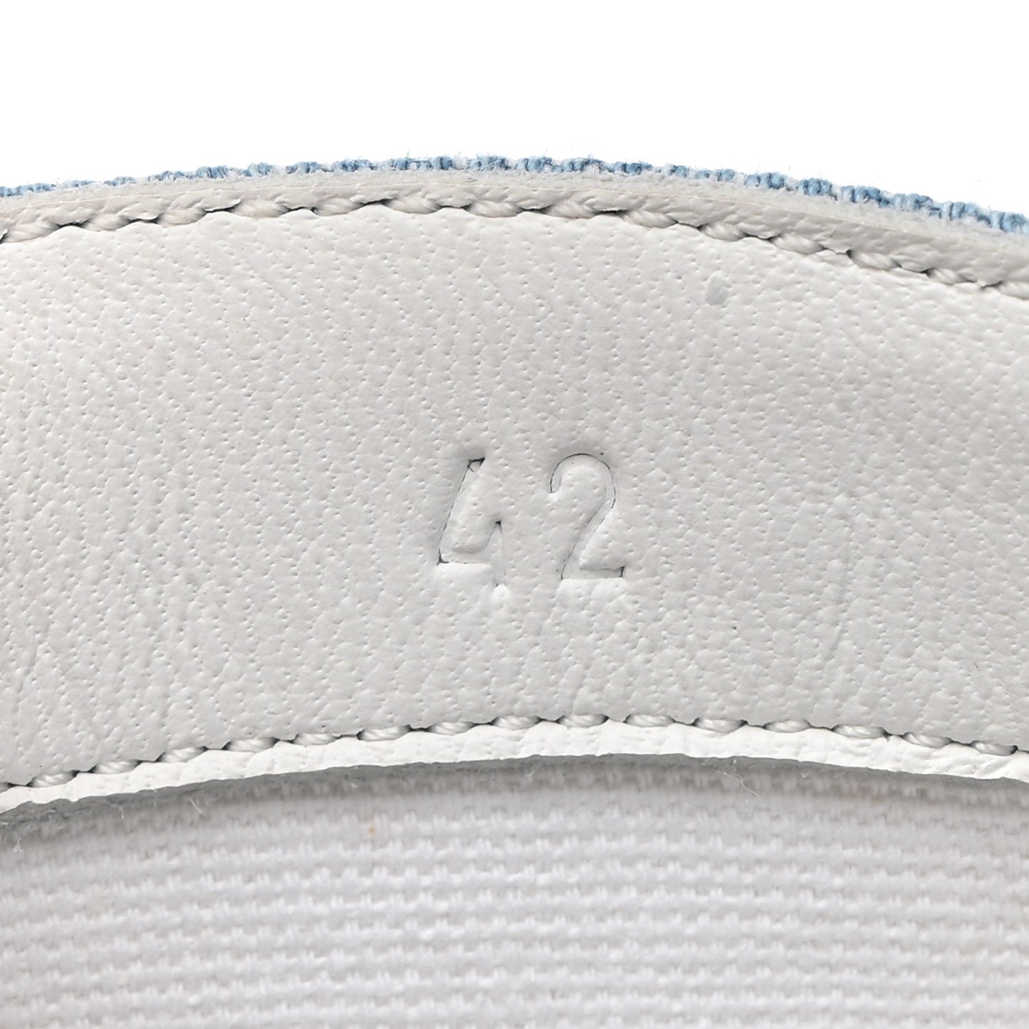 Denim Nappa Embroidered Innocent Sneakers 42 Bleu Clair White