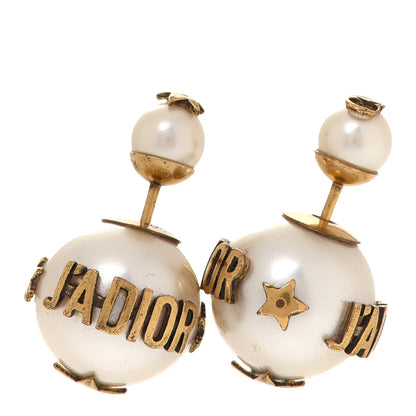 Christian Dior Pearl J'Adior Mise En Dior Tribal Earrings Gold 1 of 6