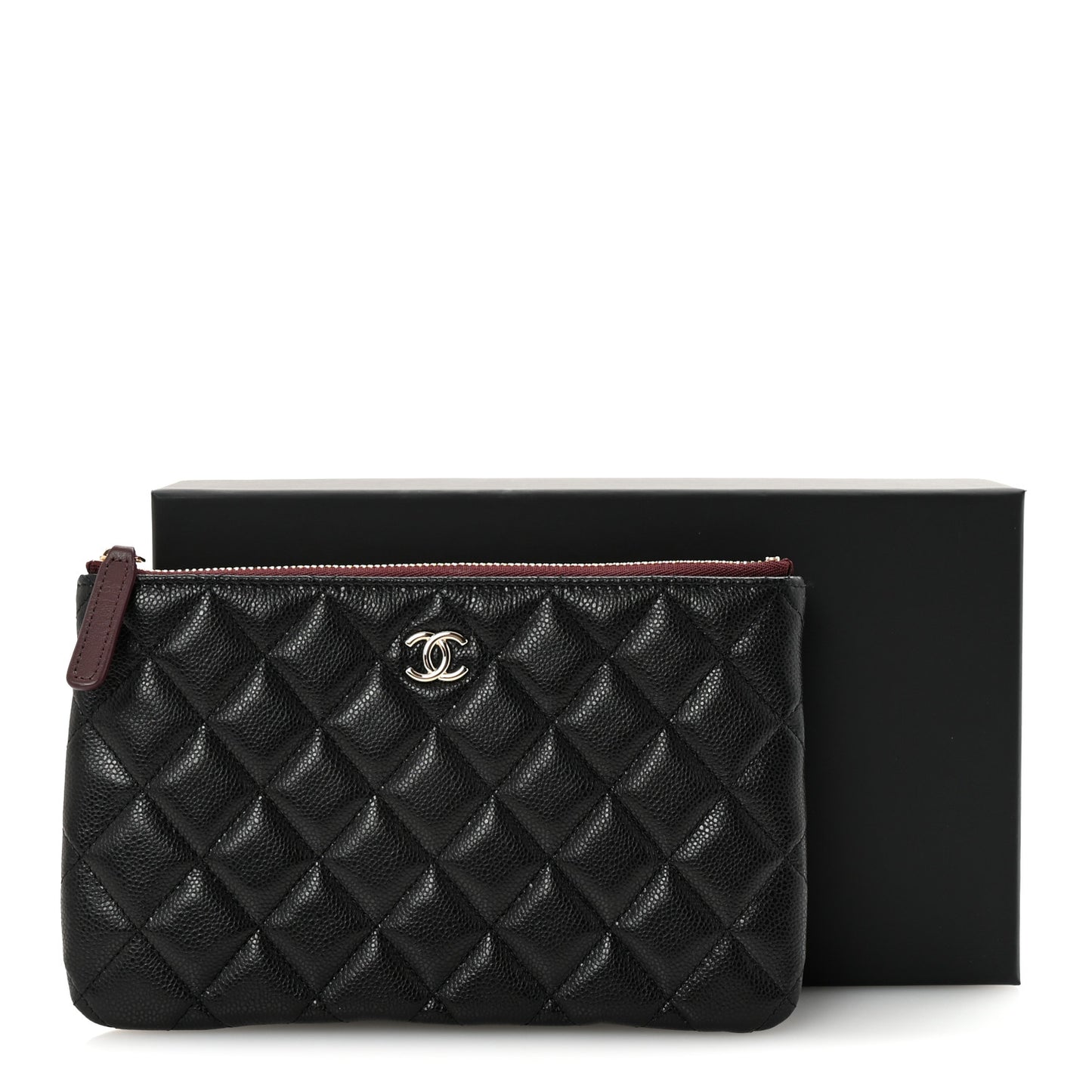 Caviar Quilted Cosmetic Case Black