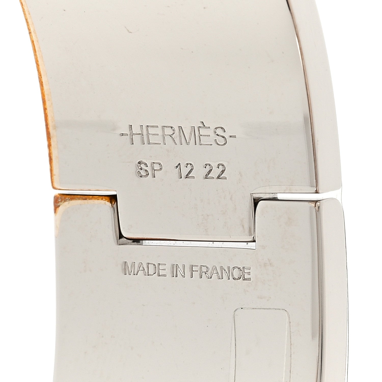 Hermes Enamel Printed Wide Les Mustangs II Clic Clac H Bracelet PM Ecume 4 of 8