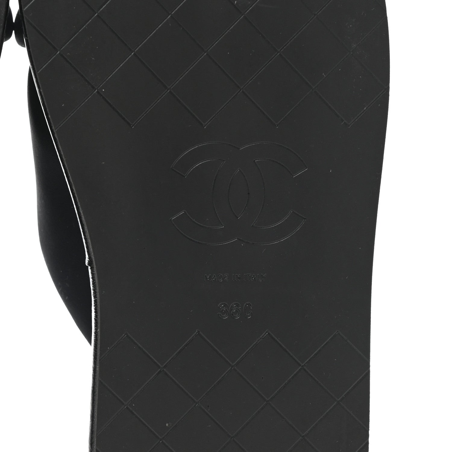 Chanel Fabric CC Mules Sandals 36 Black 6 of 9