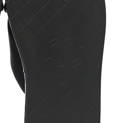 Chanel Fabric CC Mules Sandals 36 Black 6 of 9
