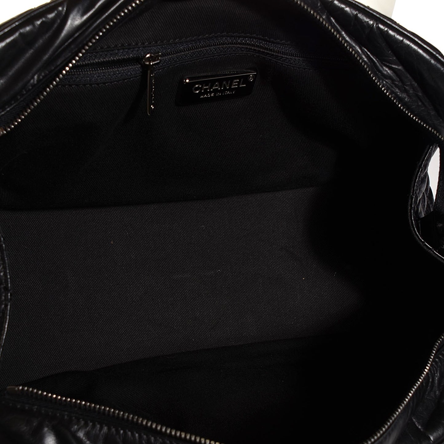 Aged Calfskin Pony Hair Quilted Miss Pony Bowler Black