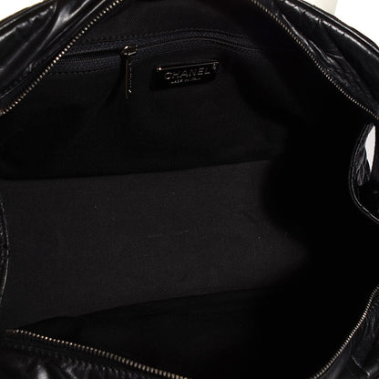Chanel Aged Calfskin Pony Hair Quilted Miss Pony Bowler Black 5 of 7