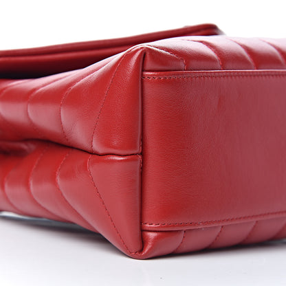 Saint Laurent Calfskin Y Quilted Monogram Small Loulou Crossbody Bag Red 10 of 12