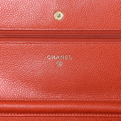 Chanel Caviar Quilted Wallet on Chain WOC Red 5 of 17