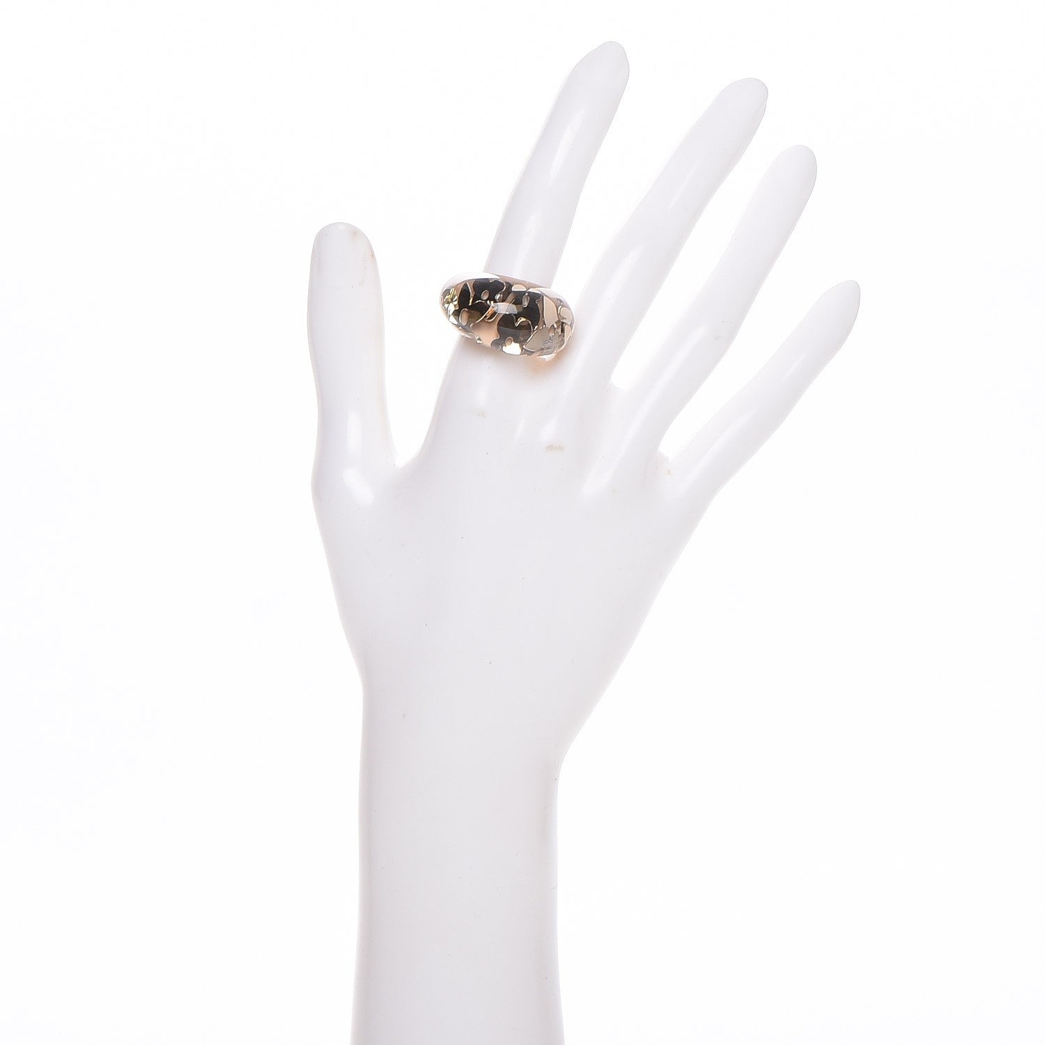 Louis Vuitton Resin Swarovski Crystal Inclusion Ring 6 Beige 3 of 3