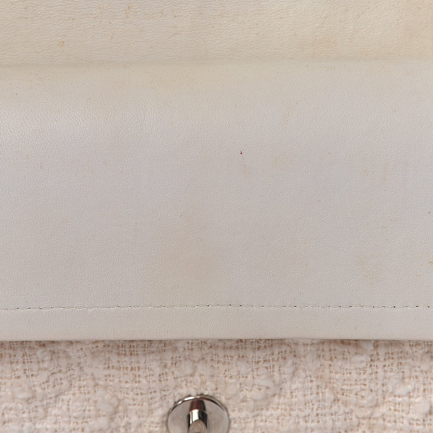 Tweed Medium Double Flap White