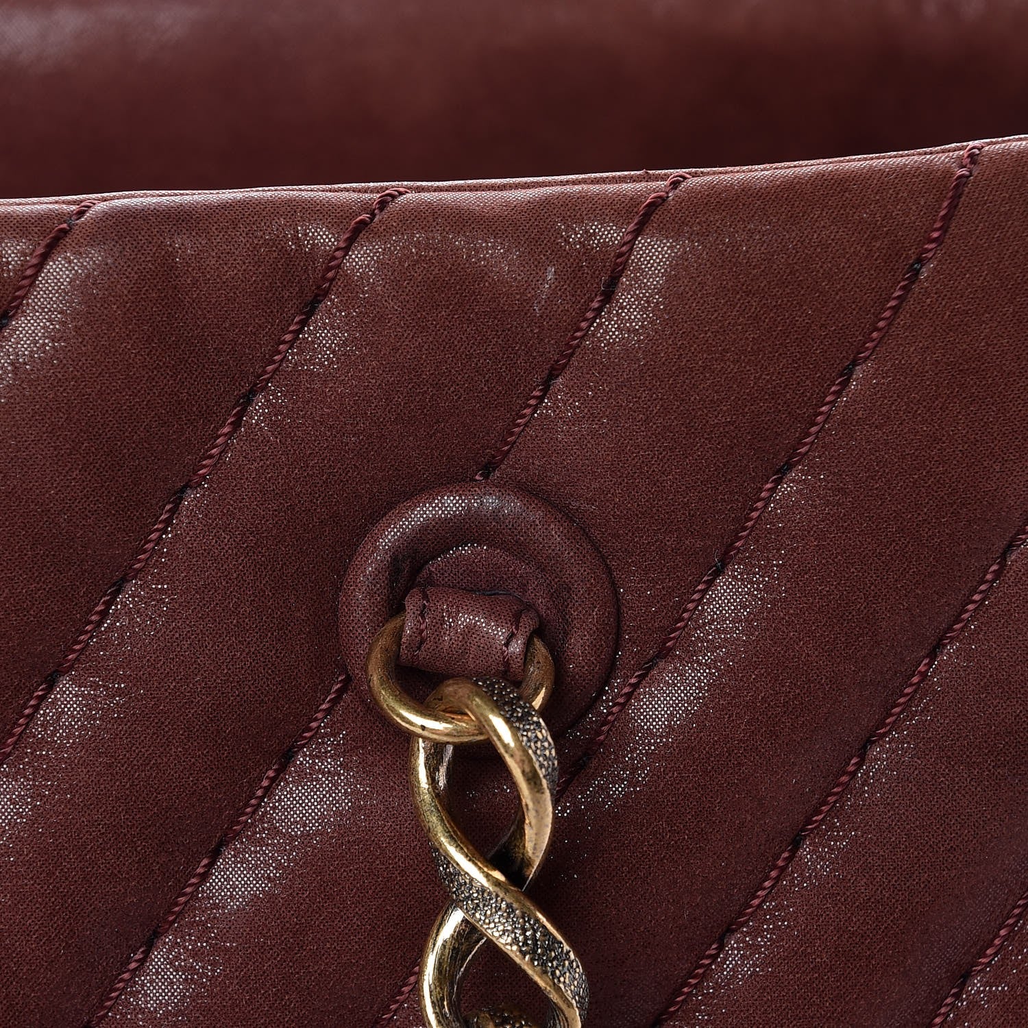 Chanel Iridescent Calfskin Chevron Quilted Surpique Tote Burgundy 10 of 18
