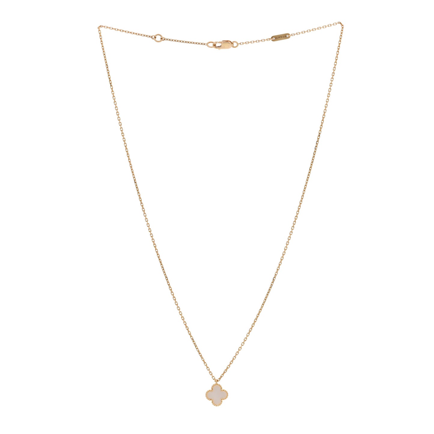 18K Yellow Gold Mother of Pearl Sweet Alhambra Pendant Necklace