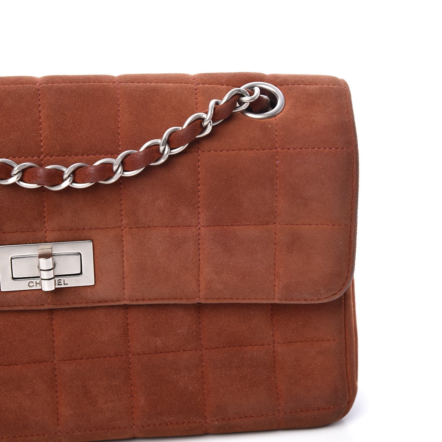 Chanel Suede Square Quilted Medium Mademoiselle Flap Orange 14 of 14