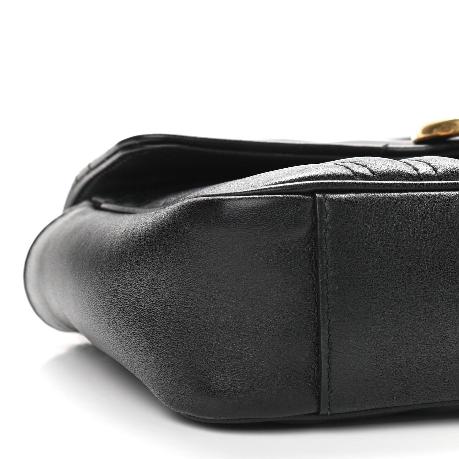 Gucci Calfskin Matelasse Mini GG Marmont Shoulder Bag Black 8 of 11