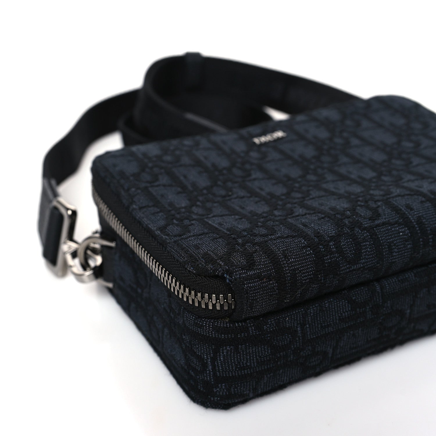 Christian Dior Oblique Zipped With Strap Pouch Black 9 of 11