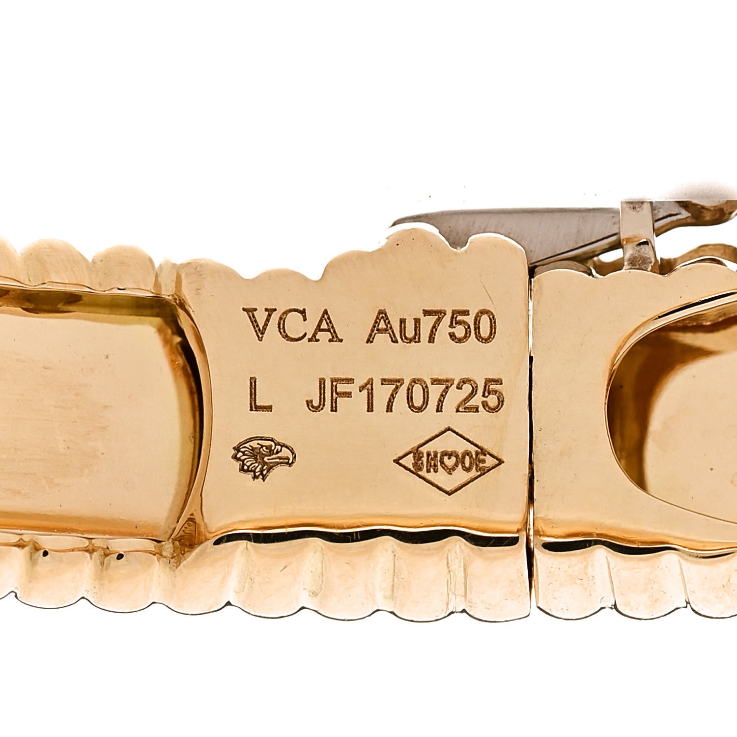 Van Cleef & Arpels 18K Yellow Gold Perlee Signature Bangle Bracelet L 3 of 4