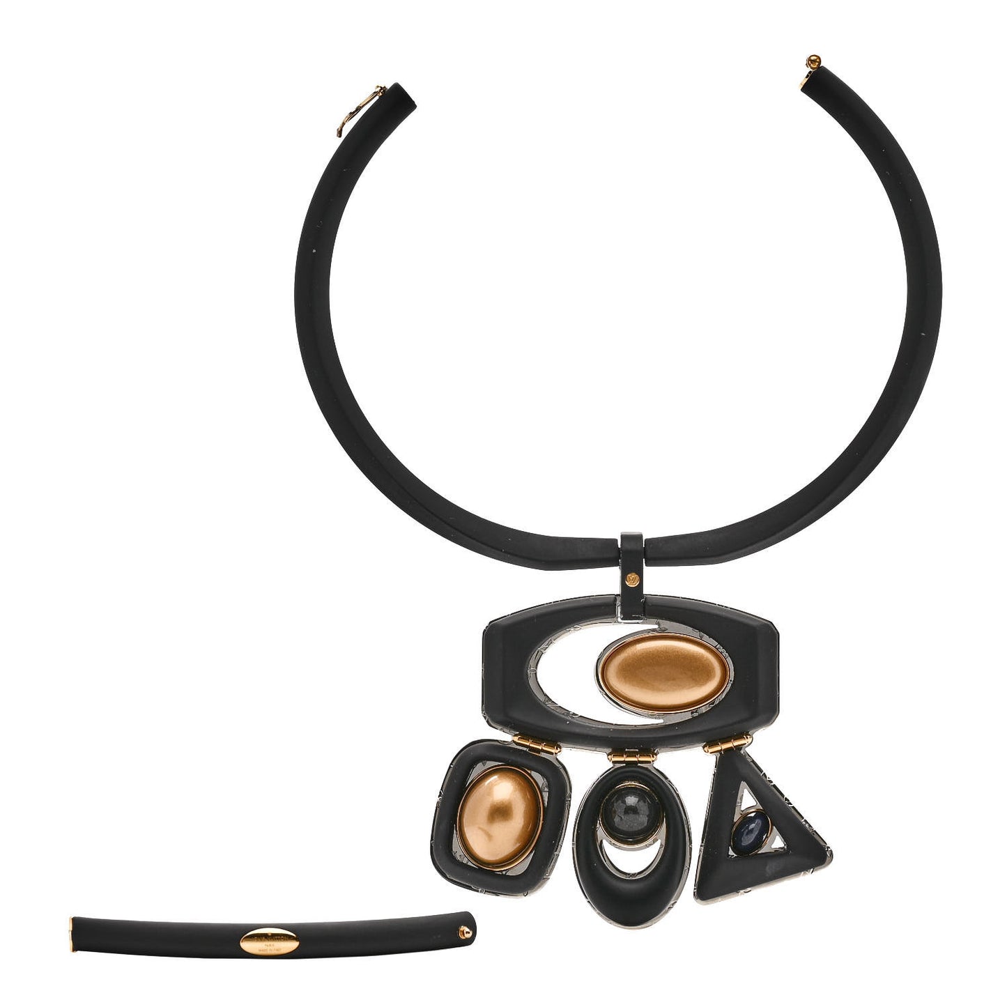 Rubber Metal Geometric Choker Necklace
