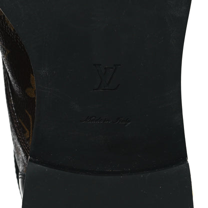 Louis Vuitton Calfskin Monogram Wonderland Flat Ranger Boots 39 Black 6 of 8