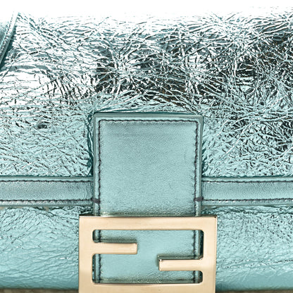 Fendi Metallic Lambskin Sheepskin Fur Re-Edition 2005-2006 Baguette Light Blue 9 of 11