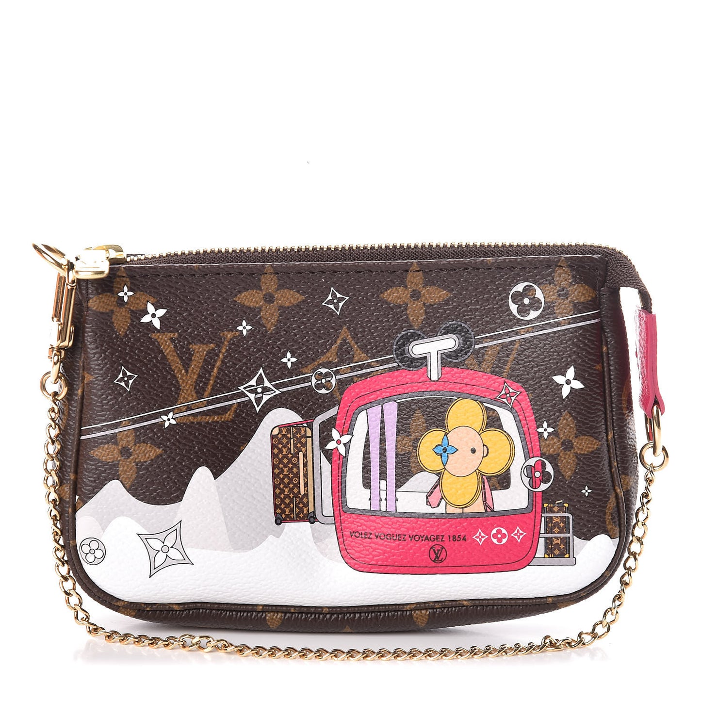 Monogram 2019 Christmas Animation Mini Courchevel Pochette Accessories Fuchsia