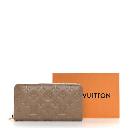 Louis Vuitton Lambskin Embossed Monogram Coussin Zippy Wallet Taupe 7 of 7