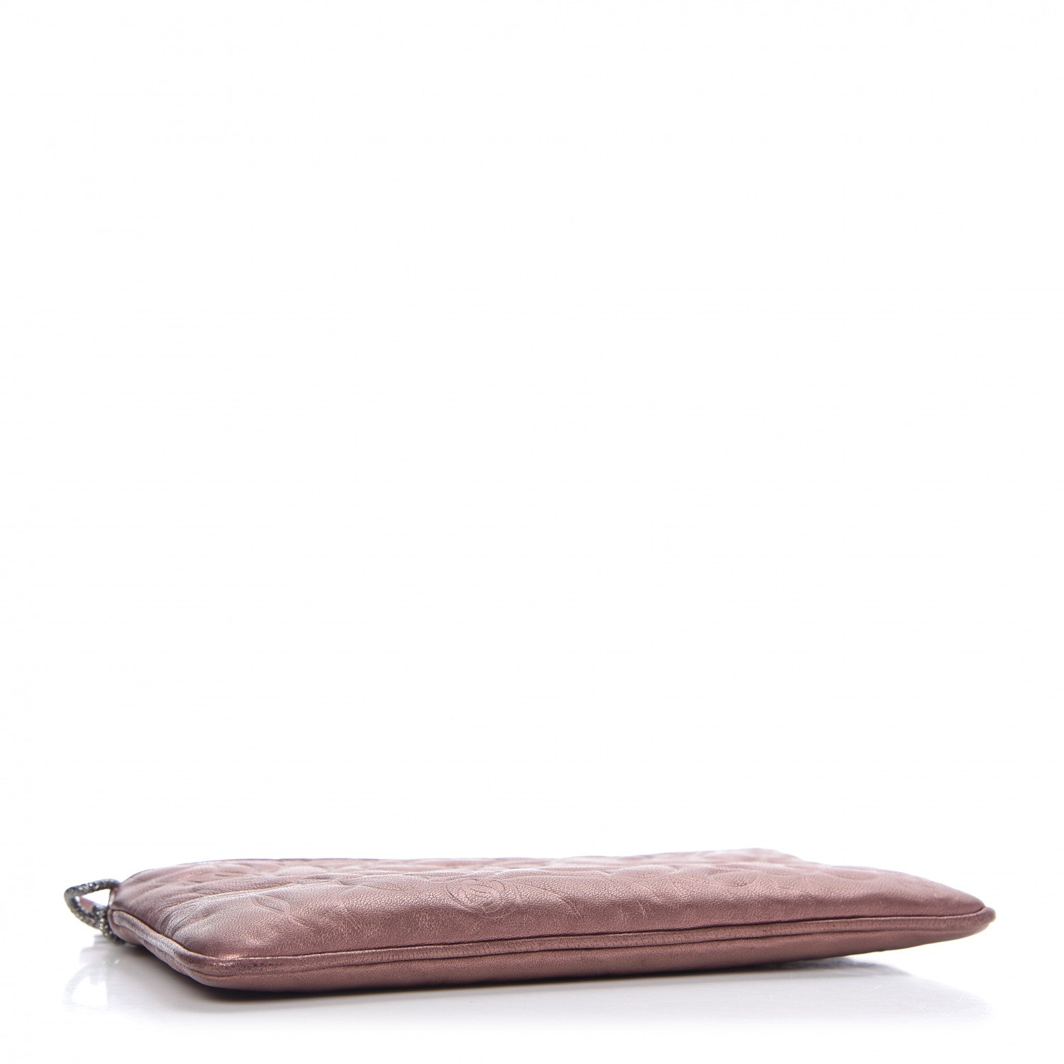 Chanel Metallic Lambskin Camellia Chain Pouch Pink 4 of 9