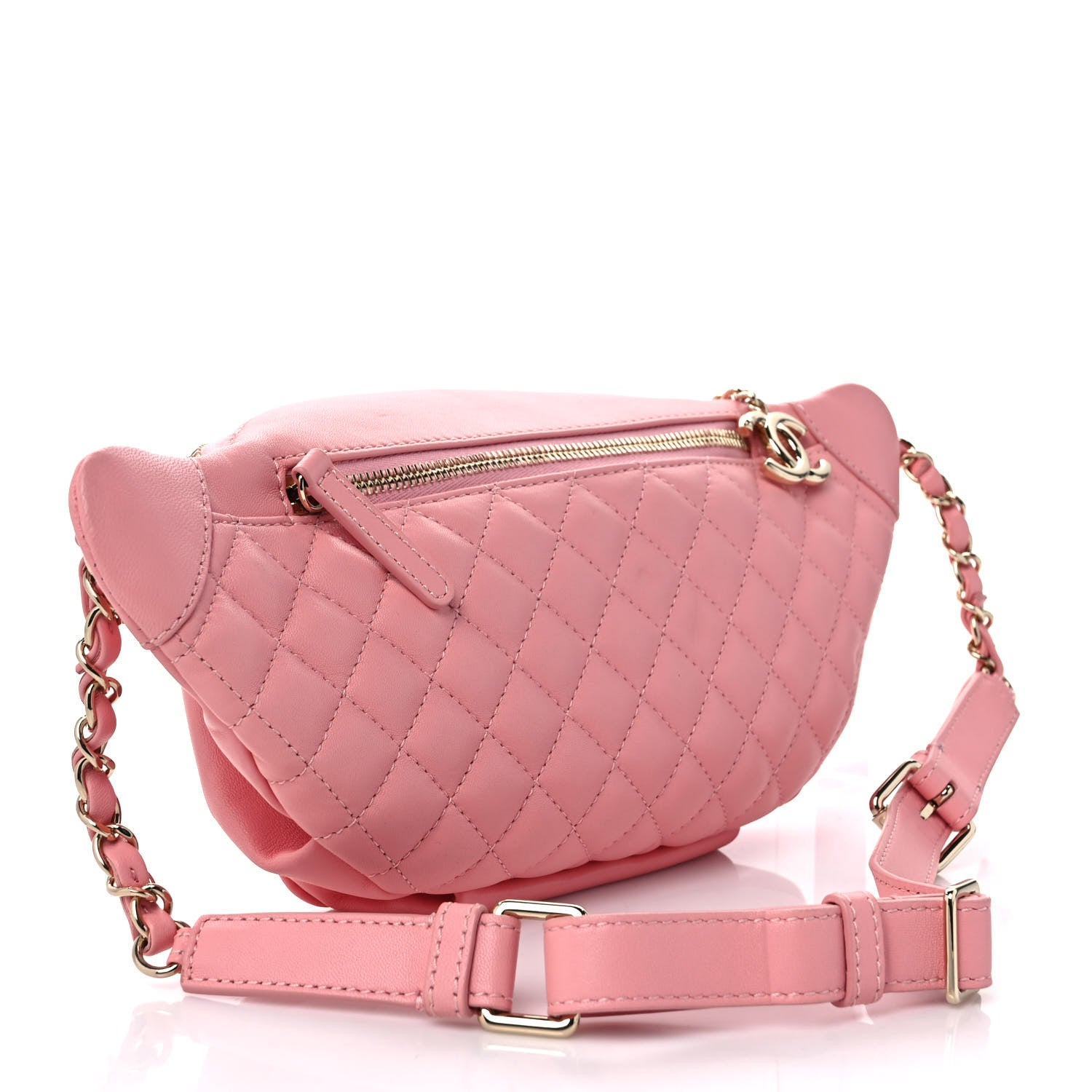 Chanel Lambskin Quilted Waist Belt Bag Pink 3 of 10