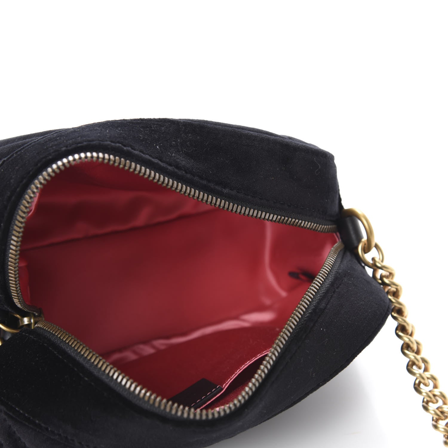 Gucci Velvet Matelasse Small GG Marmont Chain Shoulder Bag Black 5 of 10