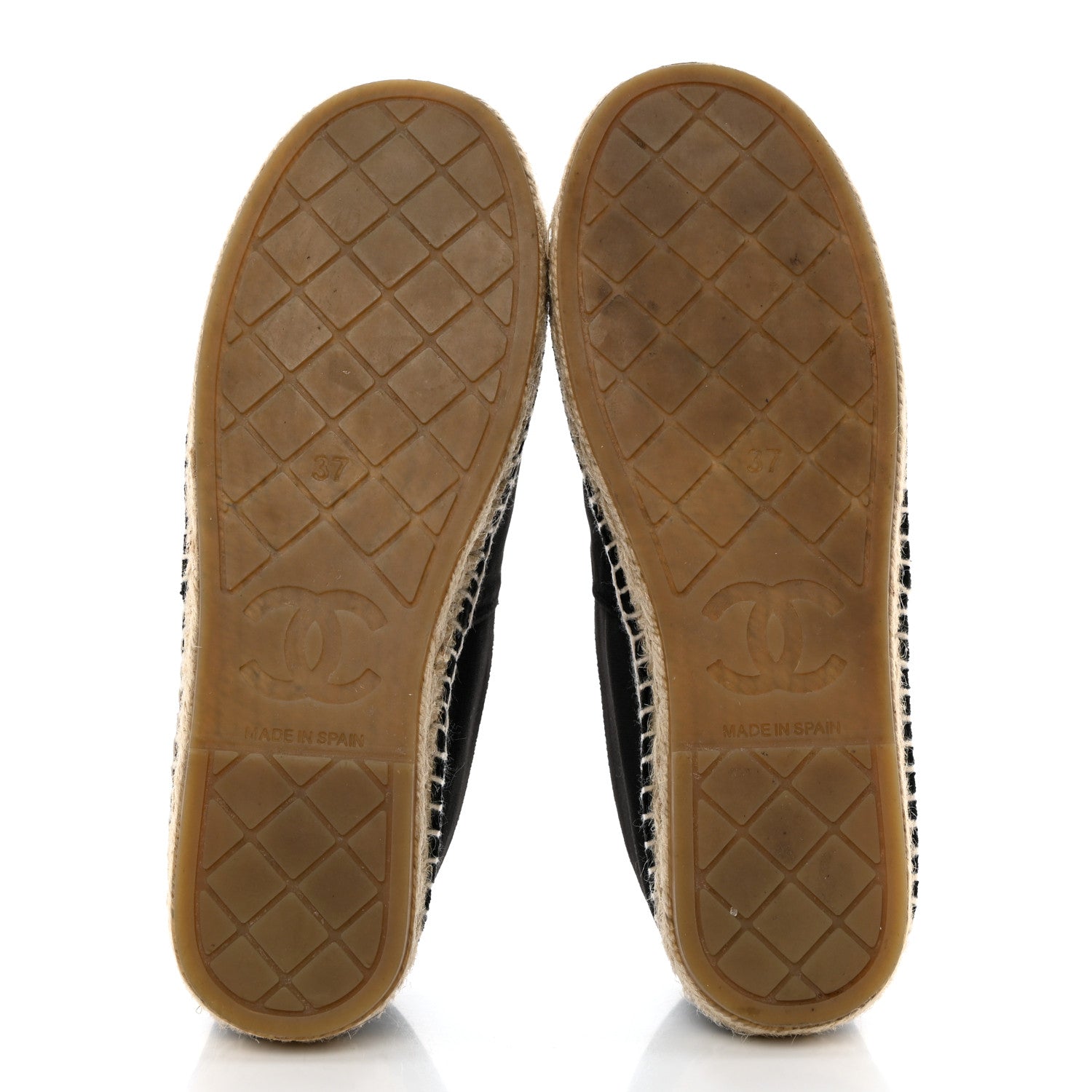 Chanel Velvet Logo Espadrilles 37 Black 6 of 9