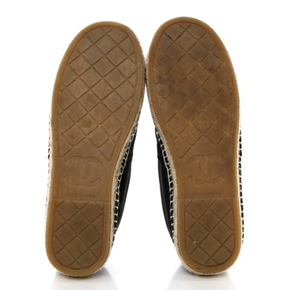 Chanel Velvet Logo Espadrilles 37 Black 6 of 9