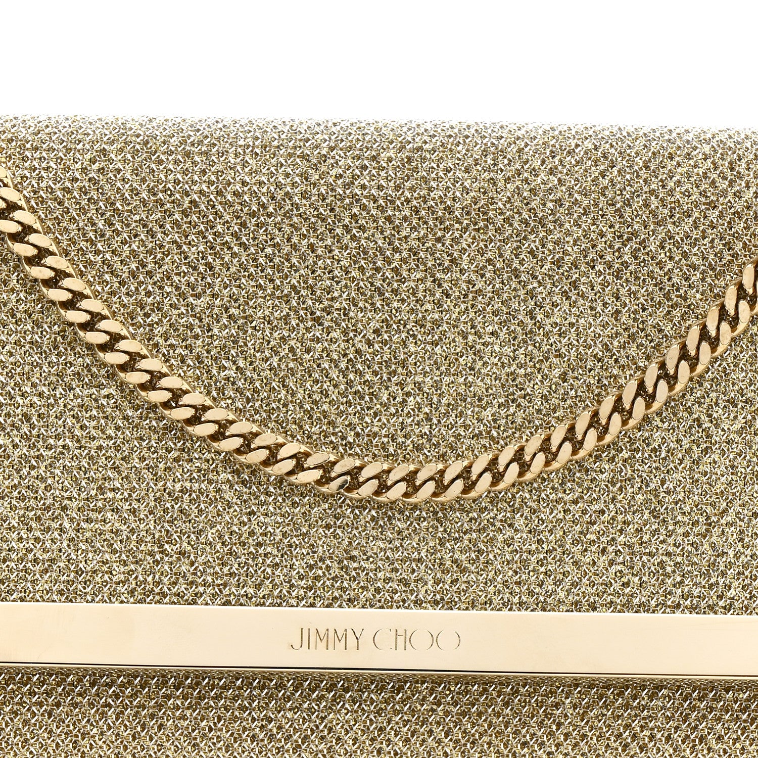Jimmy Choo Glitter Milla Wallet on Chain Gold 8 of 11