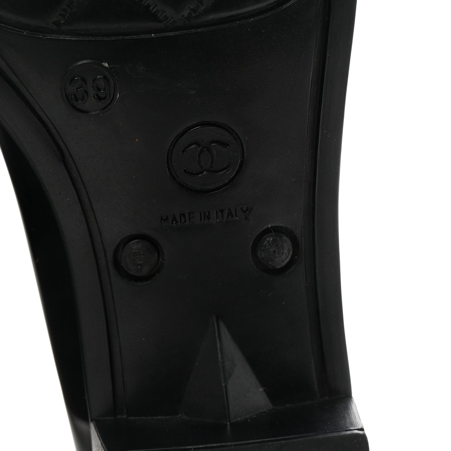 Rubber Camellia Rain Boots 39 Black