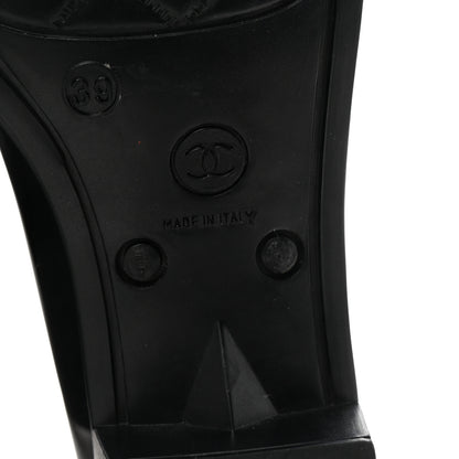 Chanel Rubber Camellia Rain Boots 39 Black 7 of 7