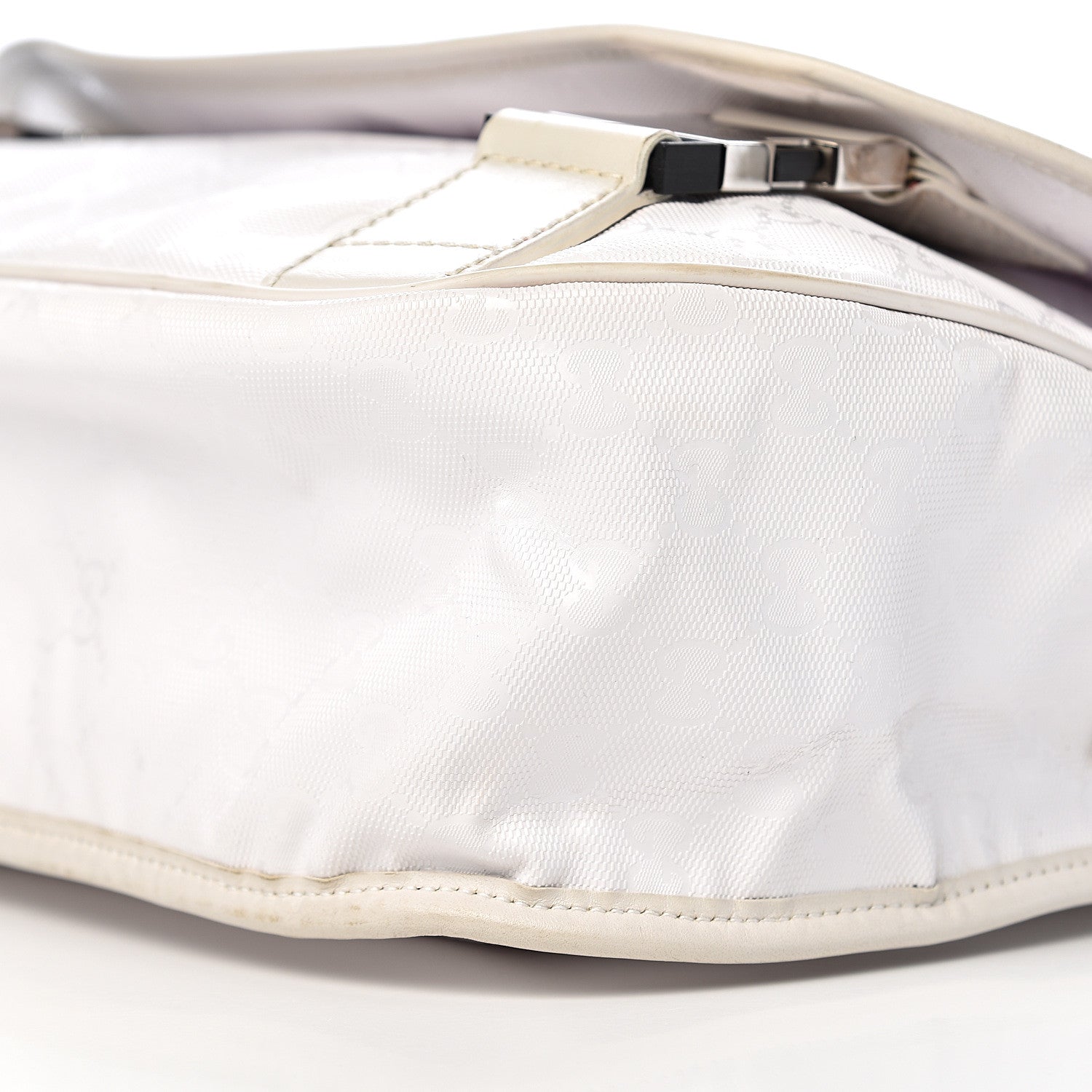 Gucci Imprime Monogram Medium Double Buckle Flap Messenger Bag White 12 of 16