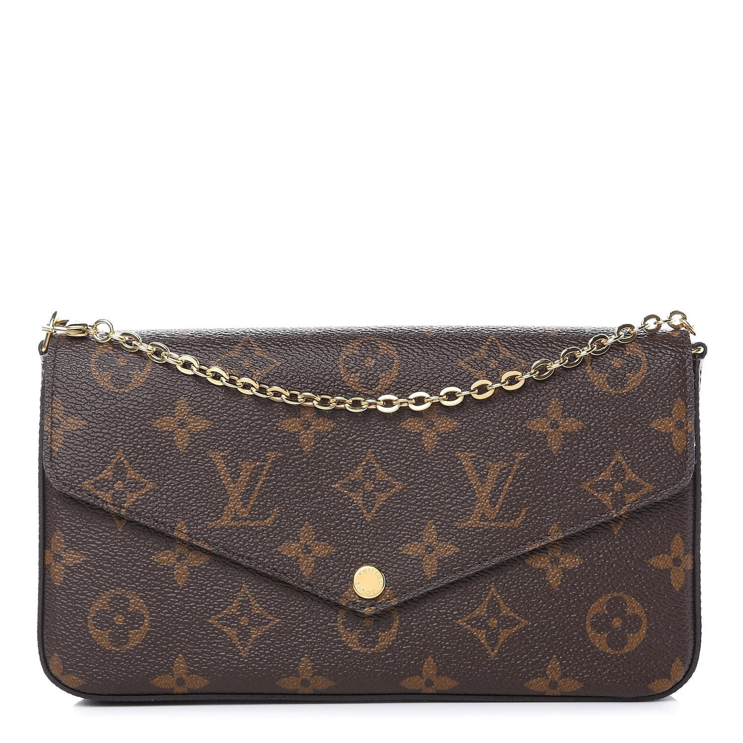 Monogram Pochette Felicie Chain Wallet Fuchsia