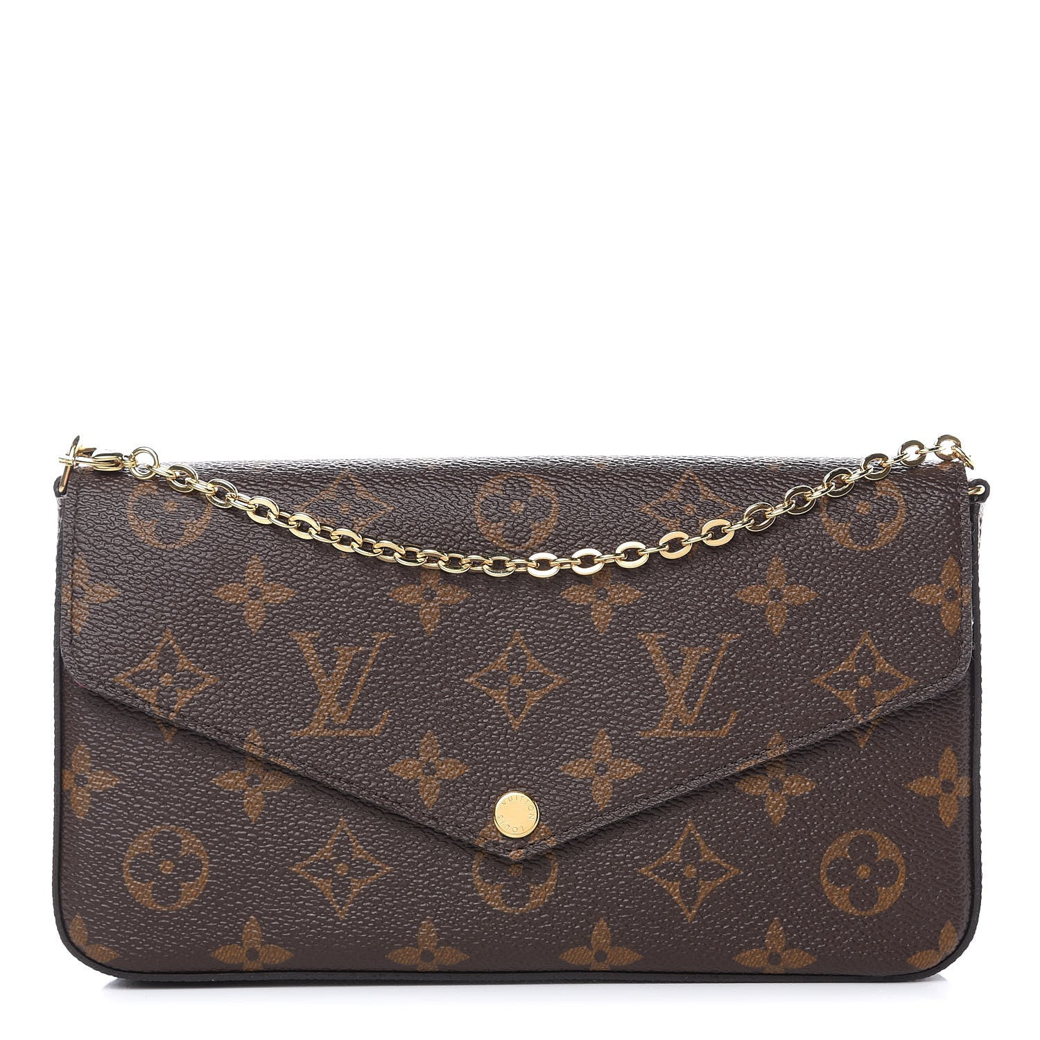 Louis Vuitton Monogram Pochette Felicie Chain Wallet Fuchsia 1 of 10
