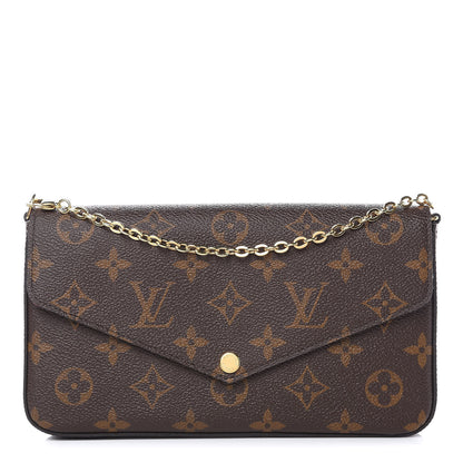 Louis Vuitton Monogram Pochette Felicie Chain Wallet Fuchsia 1 of 10