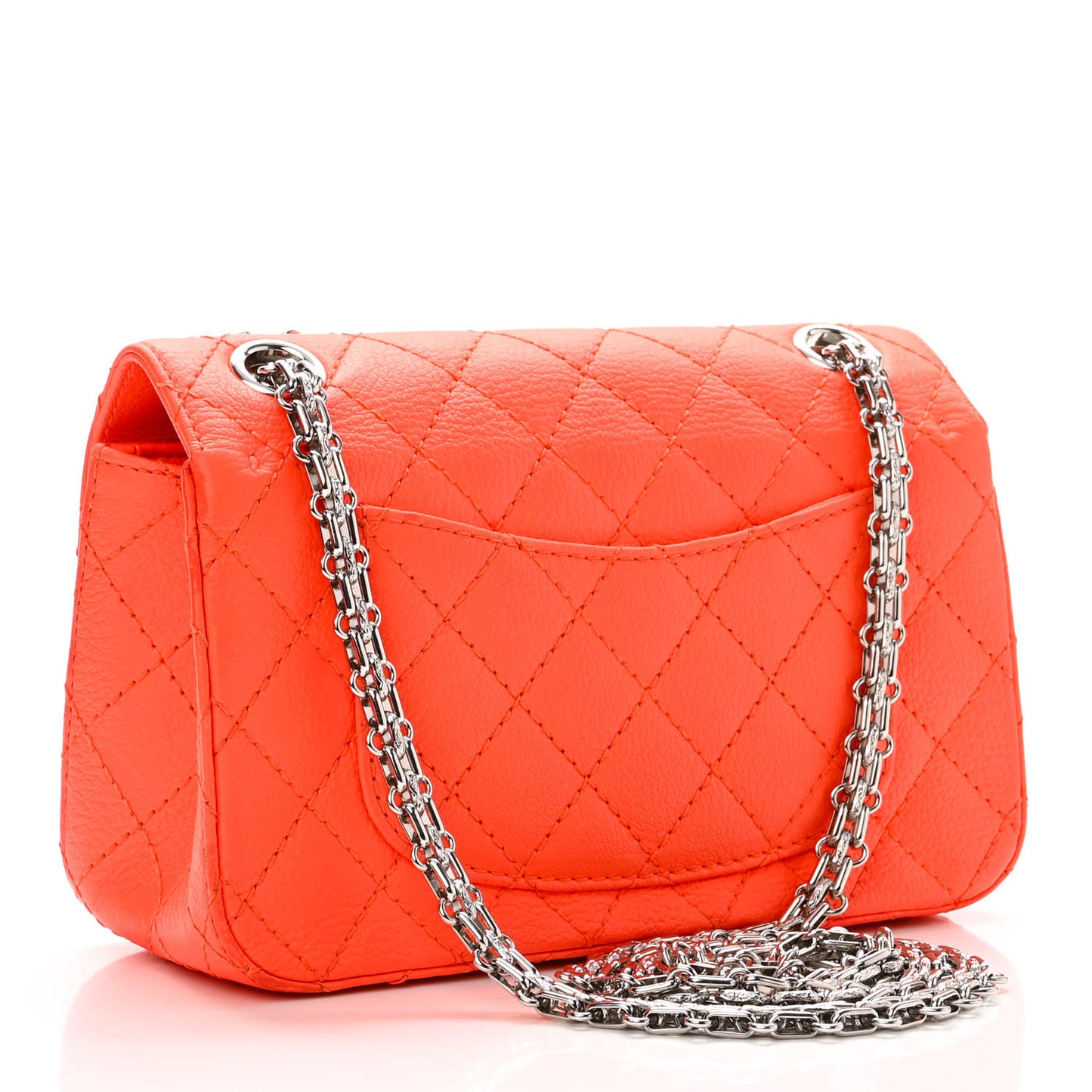 Goatskin Quilted 2.55 Reissue Mini Flap Orange