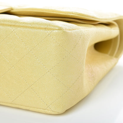 Chanel Iridescent Caviar Quilted Jumbo Double Flap Jaune Yellow 9 of 11