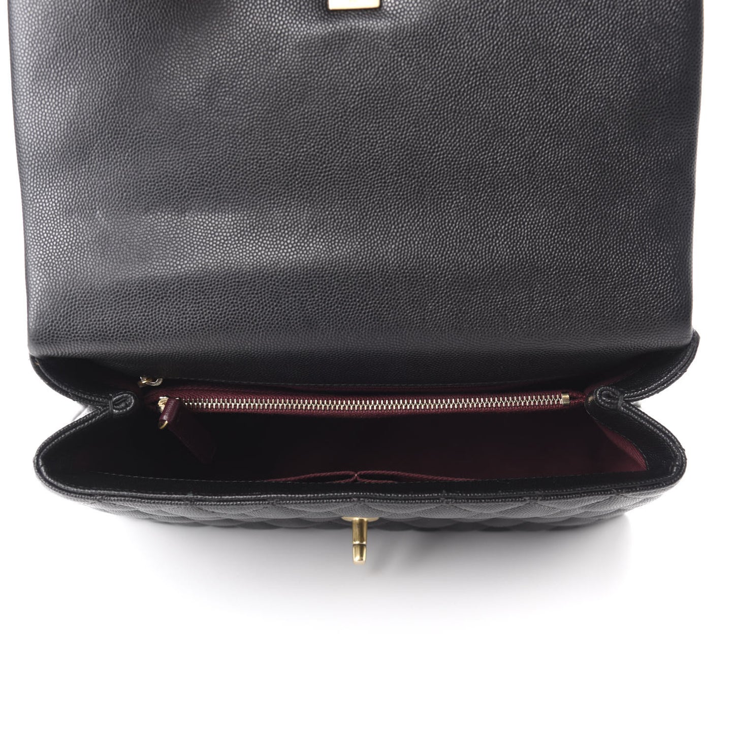 Caviar Quilted Small Coco Handle Flap Black