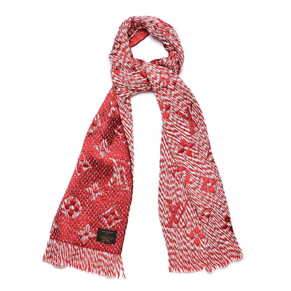 Louis Vuitton Wool Silk Logomania Mix Scarf Coquelicot 1 of 4