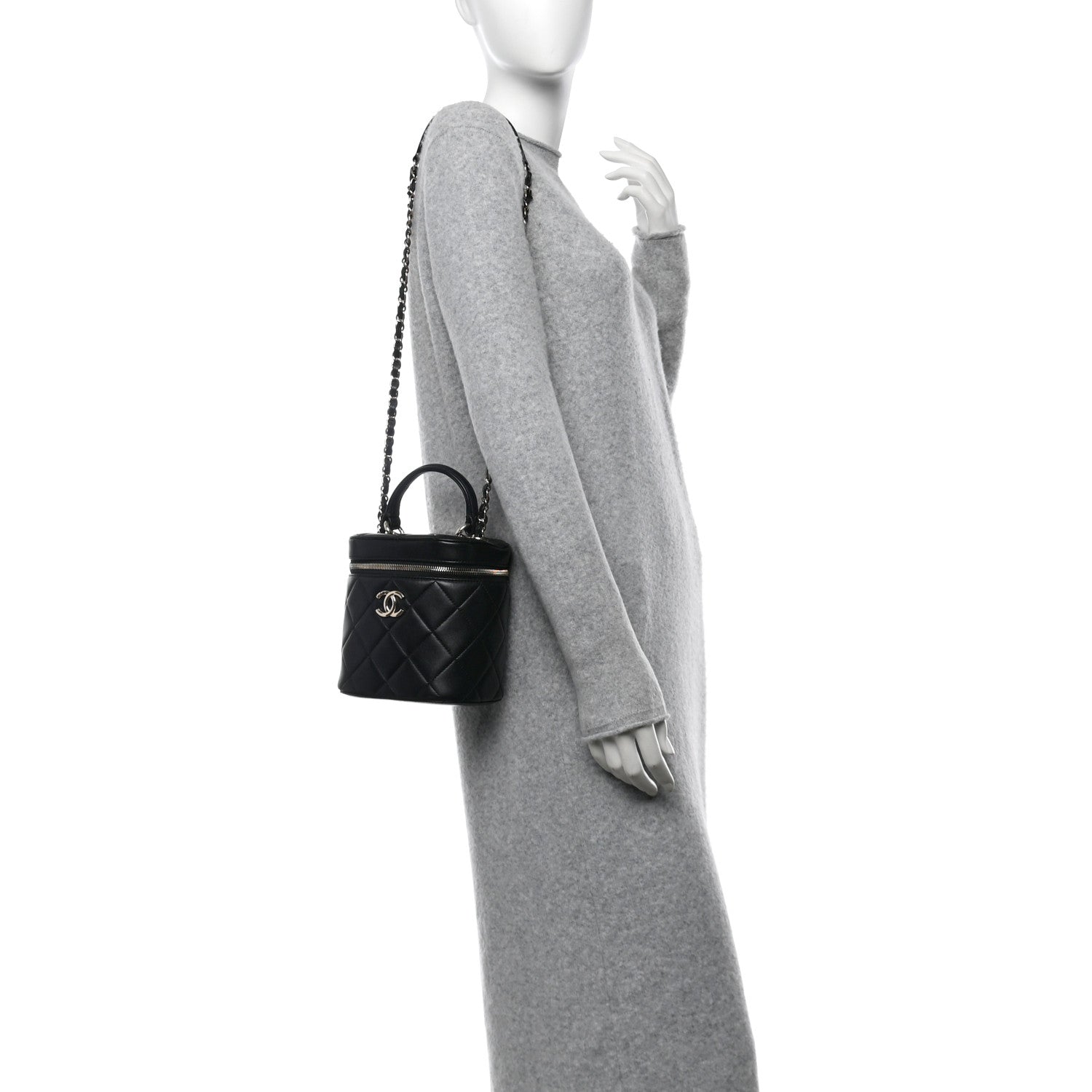 Chanel Lambskin Quilted Trendy Vanity Case Black 2 of 11