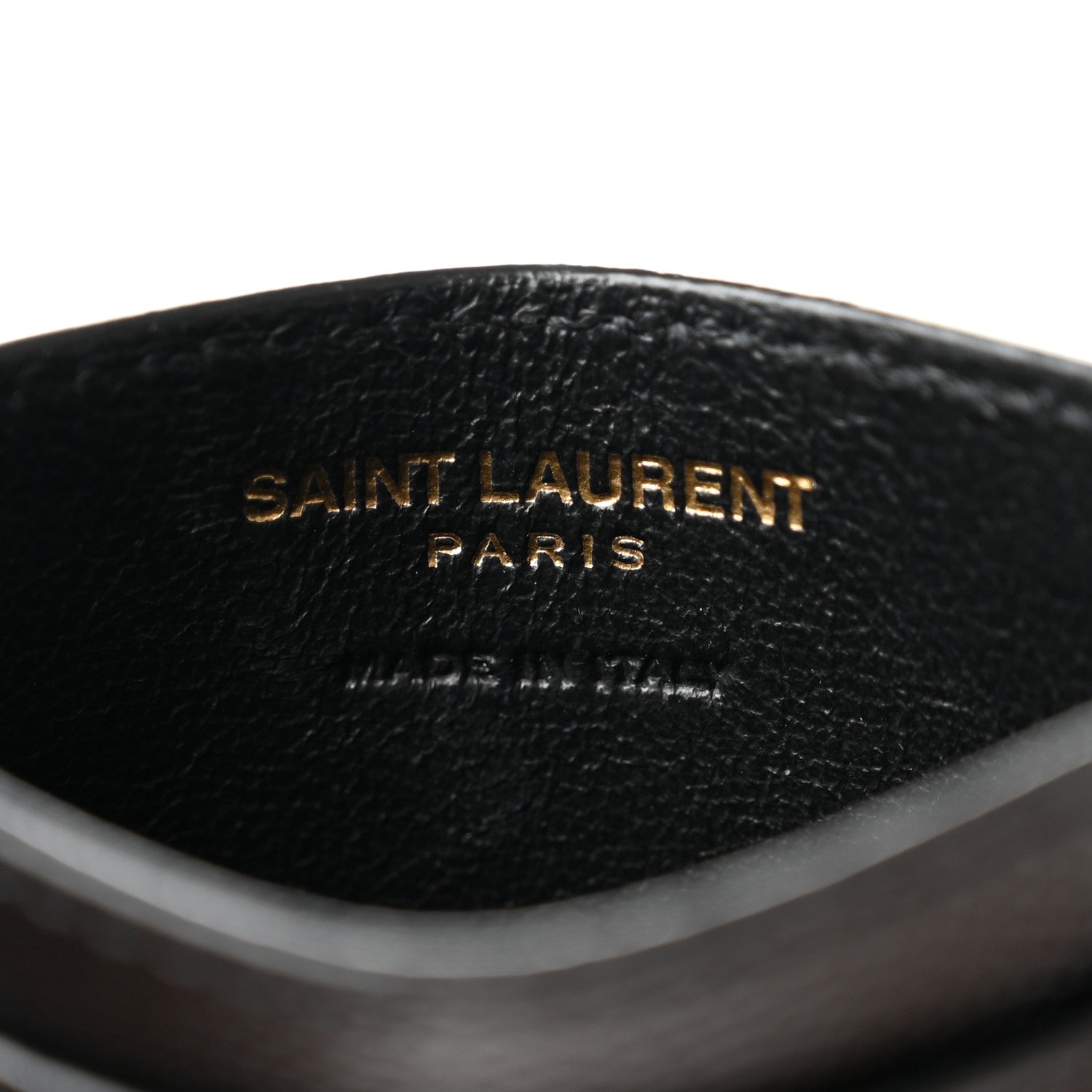 Saint Laurent Grain De Poudre Matelasse Chevron Monogram Credit Card Case Black 6 of 7