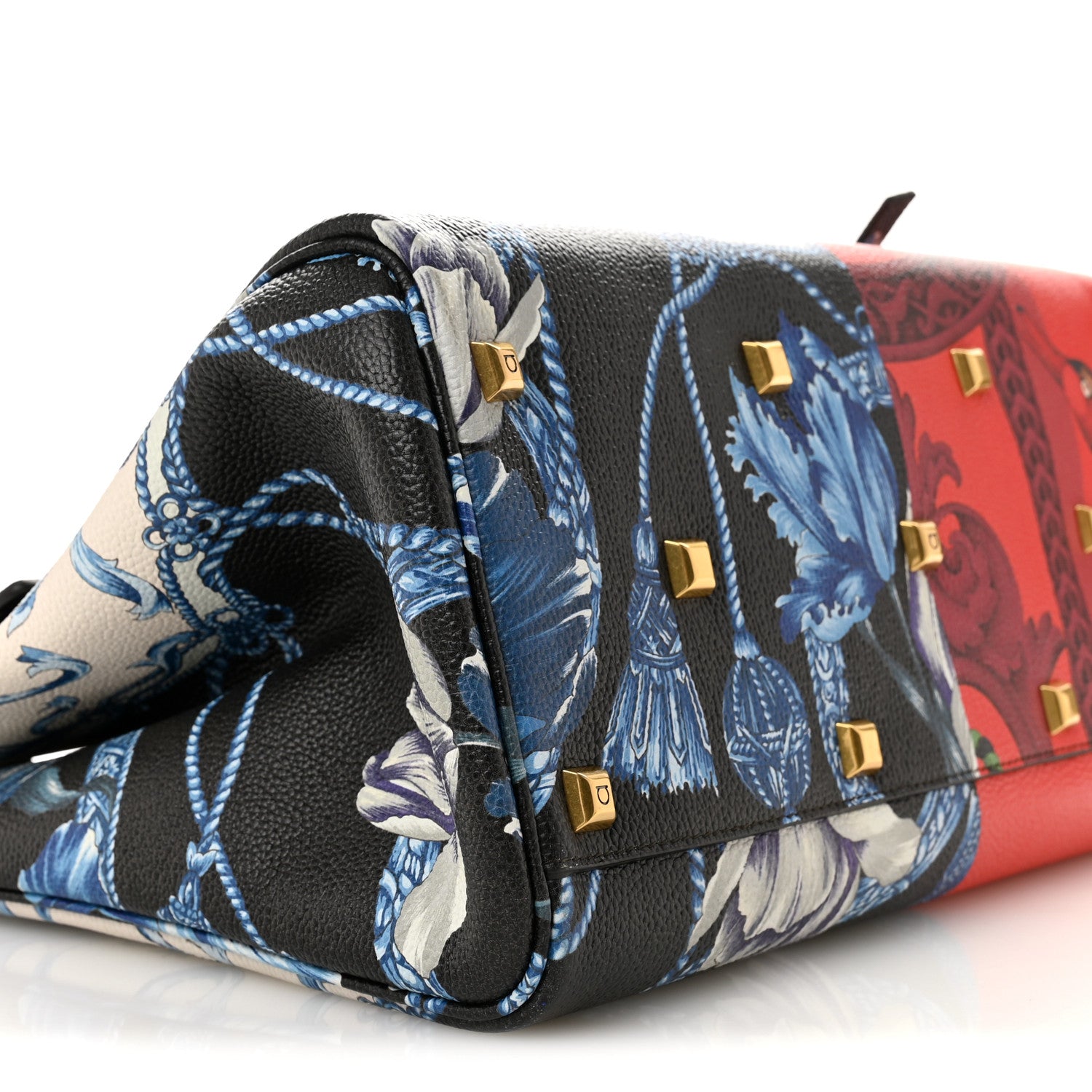 Salvatore Ferragamo Calfskin Elisabetta Piccolo Print Large The Studio Bag Red Multicolor 9 of 12